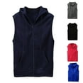 thumbnail image 1 of Nfurl Mens Sleeveless Hoodies Full Zip Up Vest Jacket Gym Workout Hooded Sweatshirts for Big and Tall Athletic Casual Hoodie Coat with Pockets, 1 of 5