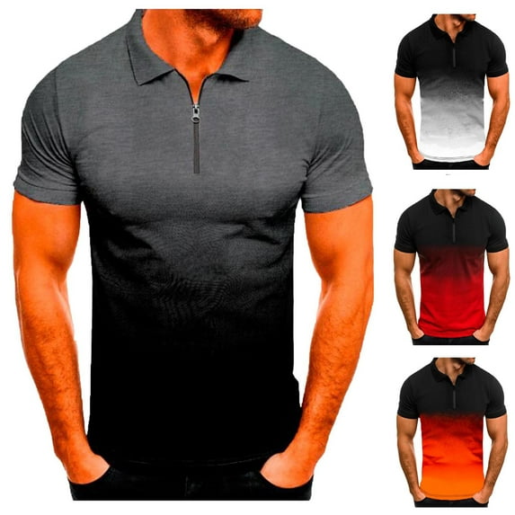 Nfurl Muscle Shirts for Big and Tall Men Classic Short Sleeve Golf Shirt Trendy Tie Dye Graphic Tees Slim Fit Workout Tops Athletic Quick Dry Sportswear