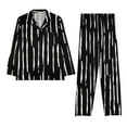 thumbnail image 1 of Nfurl Pajamas Sets for Women Trendy Print Button Long Sleeve Sleepwear with Pants Ladies Petite Matching Pjs Sets Fall Winter Loungewear Black XL, 1 of 3