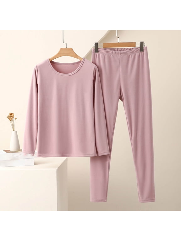 Pajamas for Women Sets Long Sleeve Petite Pjs Set Comfy Underwear Fall Outfits Soft Sleepwear Loungewear 2 Piece Pink,XXL