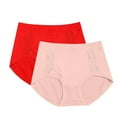 thumbnail image 1 of Nfurl Panties for Women 2 Pack Cotton High Waist Briefs Underwear Stretch Breathable Ladies Panties Multicolor Free Size, 1 of 4