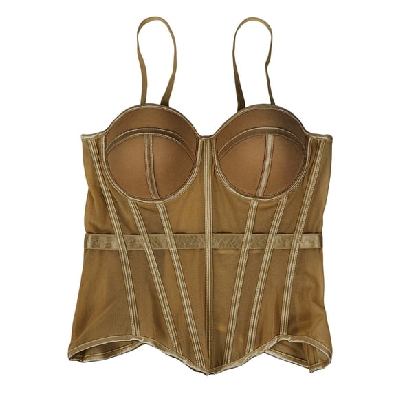 Nfurl Renaissance Corsets for Women Elegant Hook Back Adjustable Strap Push up Bustier Tops Overbust Corset Tops for Festival Party Night Out Coffee,38C/85