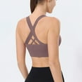 thumbnail image 1 of Nfurl Supportive Sports Bras for Women Padded Racerback Wirefree Gym Workout Bra Comfort Yoga Bras Full Coverage Bra Crop Tank Tops Brown XXL, 1 of 6