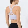 thumbnail image 1 of Nfurl Supportive Sports Bras for Women Padded Racerback Wirefree Gym Workout Bra Comfort Yoga Bras Full Coverage Bra Crop Tank Tops White XL, 1 of 5