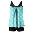 thumbnail image 1 of Nfurl Tankini Bating Suits for Women Swimwear Trendy Floral Print Tankini Swimsuits Tummy Control 2 Piece Bathing Suits with Shorts Mint Green,Size XXL, 1 of 4