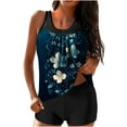 thumbnail image 1 of Nfurl Tankini Swimsuits for Women Tummy Control 2 Piece Flower Printed Tankini Tops Built in Bra with High Waist Boyshorts Summer Bathing Suit Multicolor XXL, 1 of 6