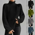 thumbnail image 1 of Nfurl Turtleneck Sweaters for Women Plus Size Long Sleeve Pullover Sweater Slim Fitted Plain Ribbed Knit Sweaters 2025 Fall Winter Going Out Tops Gray L, 1 of 8