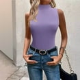 thumbnail image 1 of Nfurl Turtleneck Tank Tops for Women Slim Fitted Sleeveless Turtleneck Shirts Business Casual Ribbed Sweater Tank Tops Elegant Ladies Blouses Purple,S, 1 of 6
