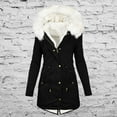 thumbnail image 1 of Nfurl Winter Coats for Women Thicken Parka with Faux Fur Hood Warm Fleece Lined Zip Up Quilted Jackets with Pockets Casual Outerwear Black L, 1 of 5