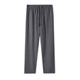 thumbnail image 1 of Nfurl Women Linen Pants Drawstring Elastic Waist Trousers Pants with Pockets Petite Straight Leg Casual Pant Summer Beach Vacation Pants Dark Gray XXL, 1 of 6
