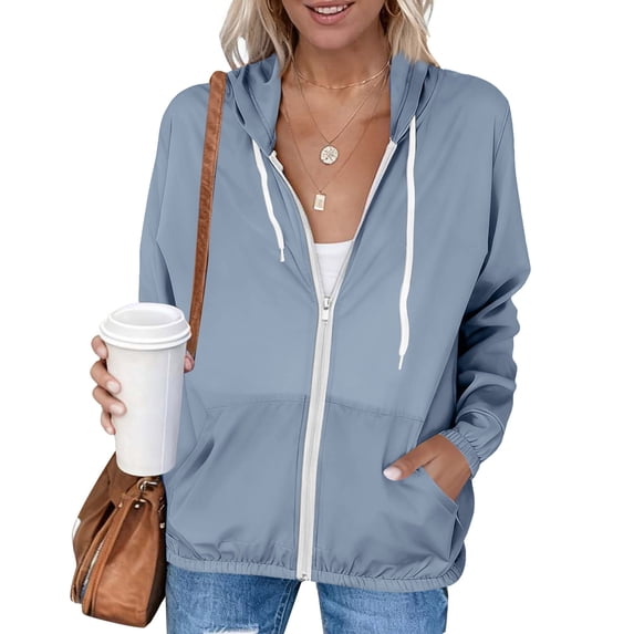 Nfurl Women UV Protection Jackets Lightweight Outdoor Summer Sun Protection Hoodie Jacket with Pockets Breathable Hiking Athletic Jackets Gray,Size XXL