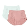 thumbnail image 1 of Nfurl Women's 2 Pack Cotton Briefs Panties High Waist Full Coverage Heavy Coverage Period Underwear Soft Ladies Panties Multicolor Free Size, 1 of 4