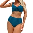 thumbnail image 1 of Nfurl Women's Bikini Swimsuits 2 Piece High Waisted Bikini Sets Summer Swimwear Bathing Suits for Vacation Beach Sky Blue,XL, 1 of 8