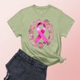 thumbnail image 1 of Nfurl Women's Breast Cancer Awareness Shirts Loose Fit Short Sleeve Pink Ribbon Graphic Tee Shirts Gifts for Breast Cancer Fighter Green,L, 1 of 3