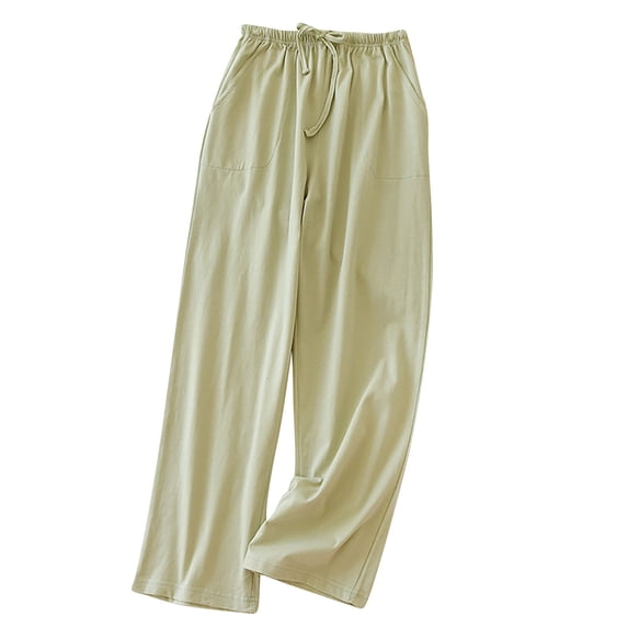 Nfurl Women's Lounge Pants with Pockets Drawstring Elastic Waist Soft Solid Color Modal Night Pants Comfy Sleep Bottoms Casual Ladies Pjs Pants Green,XL