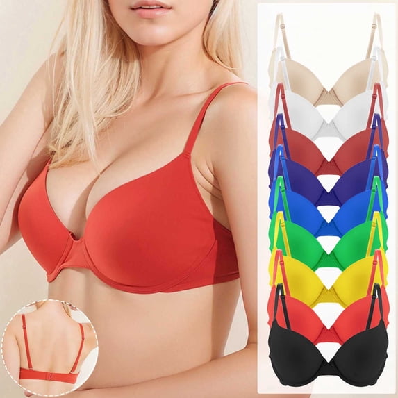 Nfurl Women's Plunge Bras Push up Underwire Balconette Adjustable Strap Support Lift V Neck Bra Anti-sagging Everyday Balconette White,XL