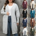 thumbnail image 1 of Nfurl Women's Plus Size Long Cardigans Soft Cotton Solid Color Open Front Cardigan with Pockets Casual Long Sleeve Fall Jackets Coffee XXXL, 1 of 6