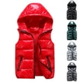 thumbnail image 1 of Nfurl Women's Plus Size Puffer Vests with Hood Warm Soild Color Sleevelesss Puffy Jackets with Pockets Ladies Gilet Vest Fall Winter Coats Black XXXL, 1 of 3