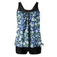 thumbnail image 1 of Nfurl Women's Tankini Bathing Suits 2 Piece Tummy Control Modest Swimsuits for Women Summer Floral Print Swimming Suits Tankini Sets Blue,Size S, 1 of 4