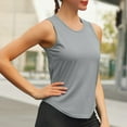 thumbnail image 1 of Nfurl Women's Workout Yoga Tank Tops Breathable Mesh Shirts Athletic Quick Dry T-Shirt Loose Crewneck Sleeveless Tees Comfort Solid Color Tank Top Gray,XL, 1 of 5