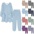 thumbnail image 1 of Nfurl Womens 2pcs Flannel Pajamas Sets Soft Long Sleeve Sleepwear and Pants Trendy Striped Graphic Loungewear Ladies Fall Winter Pjs Blue L, 1 of 6
