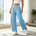 thumbnail image 1 of Nfurl Womens Barrel Sweatpants Elastic Waist Baggy Sweatpant with Pockets Wide Leg Pants Casual Sweat Pants Trousers for Going Out Workout Yoga Sky Blue,M, 1 of 9