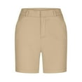 thumbnail image 1 of Nfurl Womens Bermuda Shorts Knee Length 9 Inch Chino Pants Business Casual Work Pant Summer Comfy Bermuda Shorts with Pockets Khaki L, 1 of 8