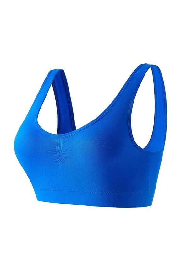 Womens Bras no Wire High Impact Sports Bras for Women Padded High Support Gym Workout Yoga Sport Bra Seamless Running Bras Blue XL