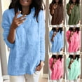 thumbnail image 1 of Nfurl Womens Fleece Long Sleeve Shirts Plus Size Warm Solid Color Crewneck Pullover Tops Loose Fit Comfy Loungwear Shirt 2025 Fall Clothes Green XXXXL, 1 of 6