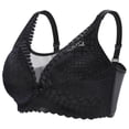 thumbnail image 1 of Nfurl Womens Full Coverage Push up Bra Support no Underwire Lace Bralettes Comfort Anti Sagging Lift Bras Adjustable Strap Wireless Bralette Black,S, 1 of 6
