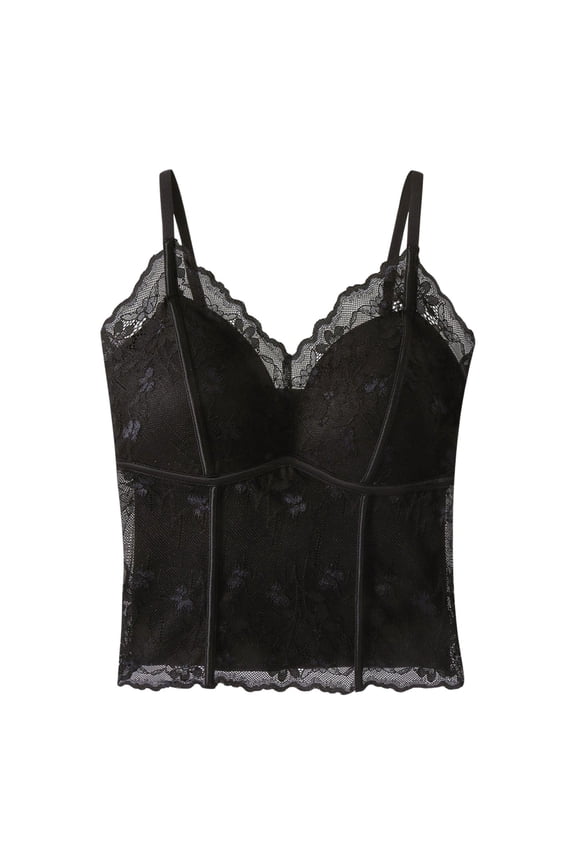 Womens Lace Corsets Tops Elegant Adjustable Strap Push up Mesh Bustier Lingerie Black,XL