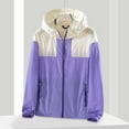 thumbnail image 1 of Nfurl Womens Lightweight Jackets Trendy Patchwork Zip up UV Protection Jacket Lightweight Breathable Summer Outdoor Hiking Sun Jackets Purple,Size L, 1 of 3