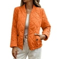 thumbnail image 1 of Nfurl Womens Lightweight Quilted Jackets with Pockets Comfy Long Sleeve Zip Up Short Barn Puffer Coat Winter Warm Coats Ladies Jacket Orange M, 1 of 8