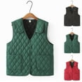 thumbnail image 1 of Nfurl Womens Lightweight Quilted Vests Warm Solid Color Button V Neck Puffer Sleeveless Jacket Casual Outerwear Fall Fashion Coats Red XXXL, 1 of 8