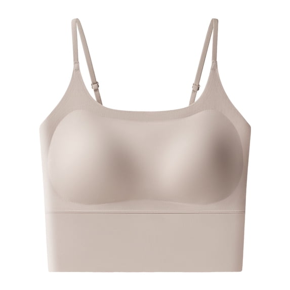 Nfurl Womens Longline Sports Bras Seamless Wireless Molded Cup Sports Bra High Impact Push up Workout Yoga Bras Adjustable Strap Crop Tops Gray,M
