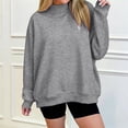 thumbnail image 1 of Nfurl Womens Mock Neck Sweatshirt Oversized Long Sleeve Pullover Tops Loose Fit Casual Trendy Going Out Ladies Sweatshirts Gray,XXL, 1 of 8