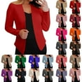 thumbnail image 1 of Nfurl Womens Petite Blazers Fitted Open Front Long Sleeve Work Office Suit Jackets Business Casual Solid Color Ladies Blazer Hot Pink L, 1 of 7