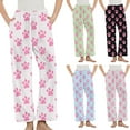 thumbnail image 1 of Nfurl Womens Soft Flannel Pajama Pants Cute Dog Claw Prints Elastic Waist Pjs Bottoms Comfy Fall Winter Lounge Sleep Pants with Pockets Gray M, 1 of 6