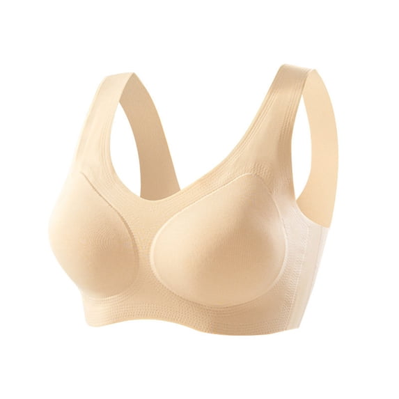 Nfurl Womens Sports Bras High Support Wide Strap Seamless Wireless Molded Cup Sports Bra Comfy Workout Bras for Gym Yoga Khaki,XL
