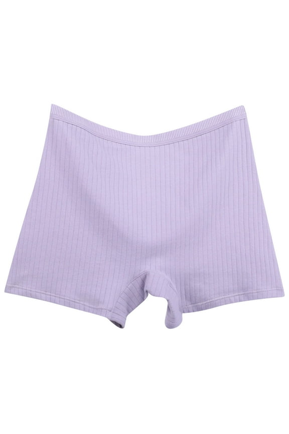 Womens Stretch Boyshorts Underwear Plus Size Cotton Brief Underwear Soft High Waisted Panties Breathable Full Coverage Briefs Purple XXXL