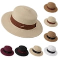 thumbnail image 1 of Nfurl Womens Sun Hats UV Protection Wide Brim Woven Straw Hats for Beach Vacation Travel Outdoor Gardening Summer Hats,Beige, 1 of 6