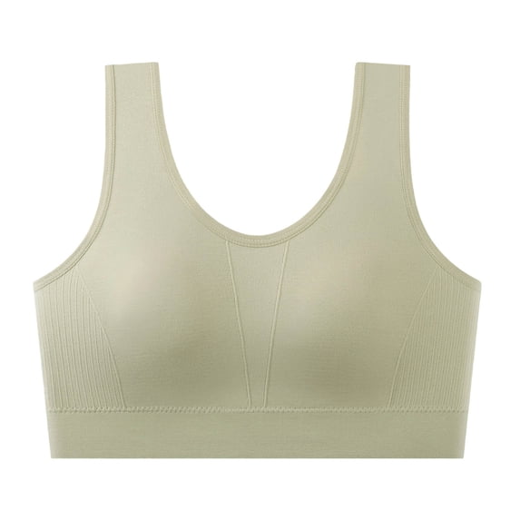 Nfurl Womens Wireless Bras Wide Strap Sewn in Pad Wireless Sports Bra Supportive Push up Workout Yoga Bras Green,Free Size