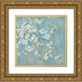 thumbnail image 1 of Ng, Crystal 12x12 Gold Ornate Wood Framed with Double Matting Museum Art Print Titled - Gold Leaf Blossom Branch Panel, 1 of 4