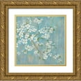 thumbnail image 1 of Ng, Crystal 20x20 Gold Ornate Wood Framed with Double Matting Museum Art Print Titled - Gold Leaf Blossom Branch Panel, 1 of 4