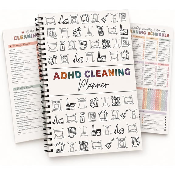 Ngardk Adhd Cleaning Planner and Organizing Planner Cleaning Schedule and Checklist for Adults