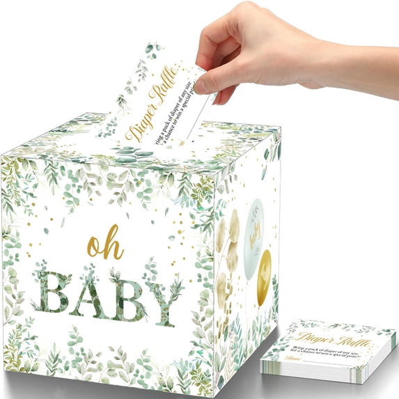 Ngardk Diaper Raffle Box Tickets Cards for Baby Shower Games, Diaper Party Decorations 50PCS