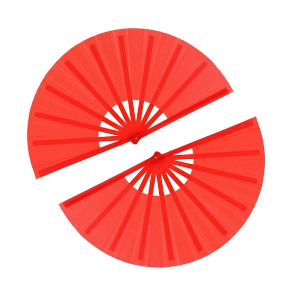 Ngardk Fans for Line Dancing, Folding Hand Popping Rave Red 2-Pack Large