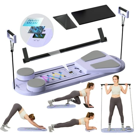 Ngardk Pilates Board, Portable Abdominal Pilates Reformer Set for Home Gym Pack of 1 (Lavender)