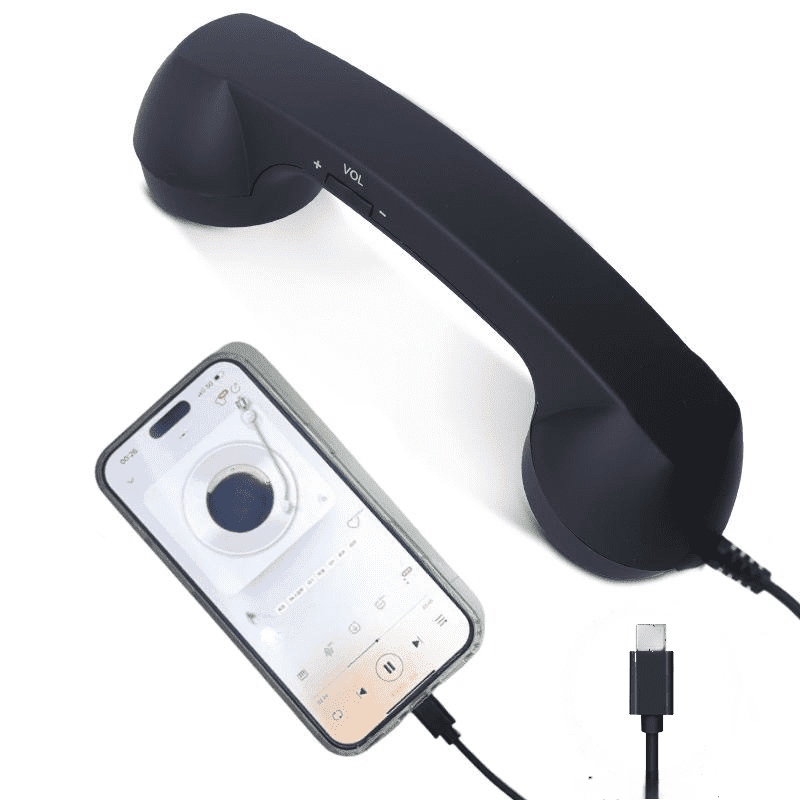 Ngardk Retro Phone Handset Type-C, Wired Receiver with Mic and Speaker ...
