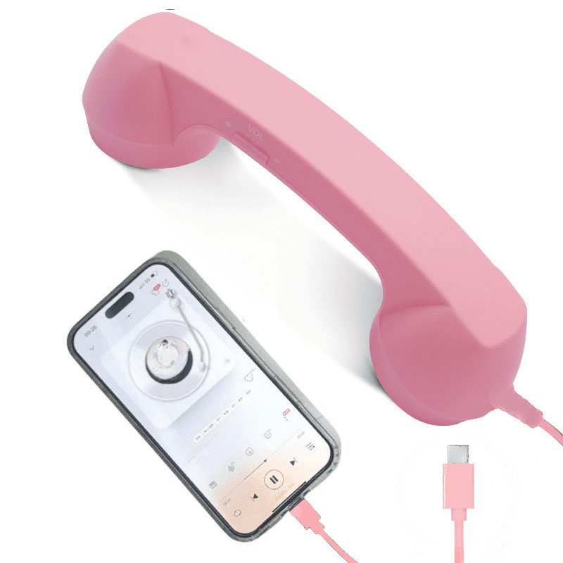 Ngardk Retro Phone Handset Type-C, Wired Receiver with Mic and Speaker ...